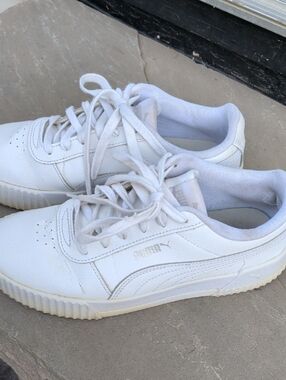 Puma White Low-Top Leather Trainers